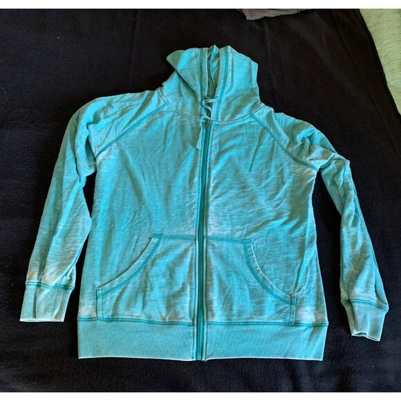 Exertek Womens Turquoise Zip-Up Hoodie Jacket Size Large - Picture 1 of 9